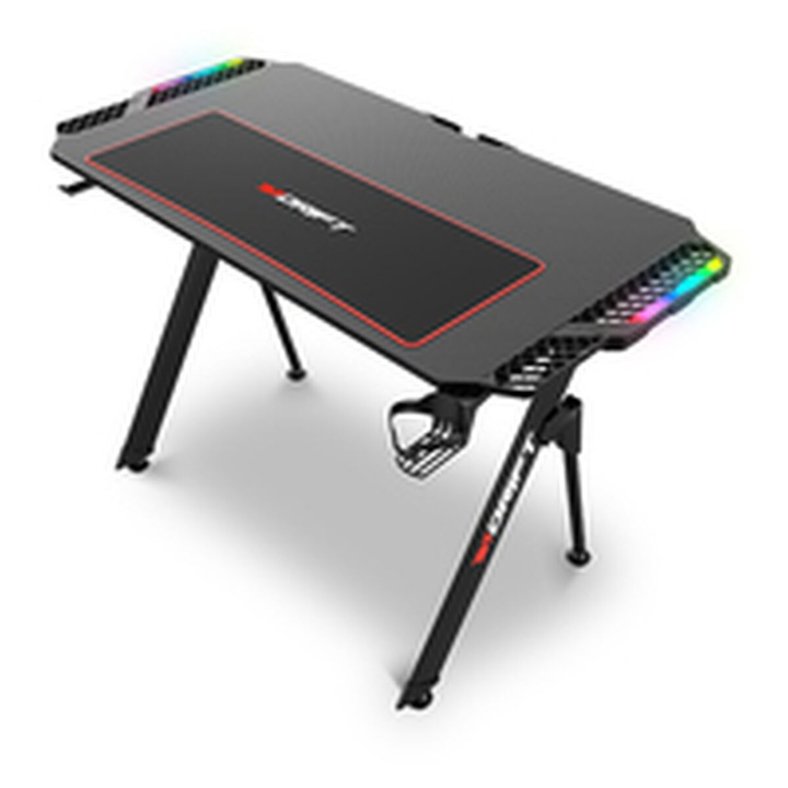 Drift DZ150, Gamer asztal, fekete, méretek 60x116x75cm, RGB világítás, matt felület, vízálló