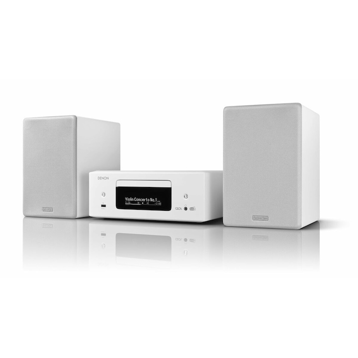 Мини Hifi Denon CEOL N12 DAB, бял, 280 мм, 2 високоговорителя, Bluetooth, Wi-Fi