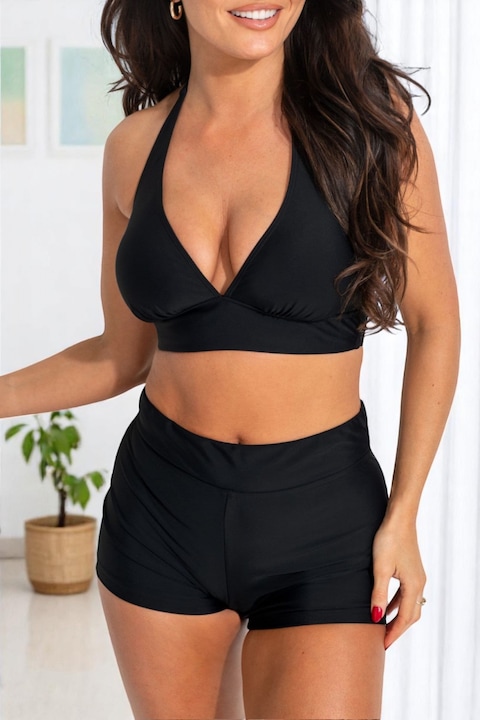 Комплект от 2 бански, голям размер, слипове, черен 22093-1 10051, Черен