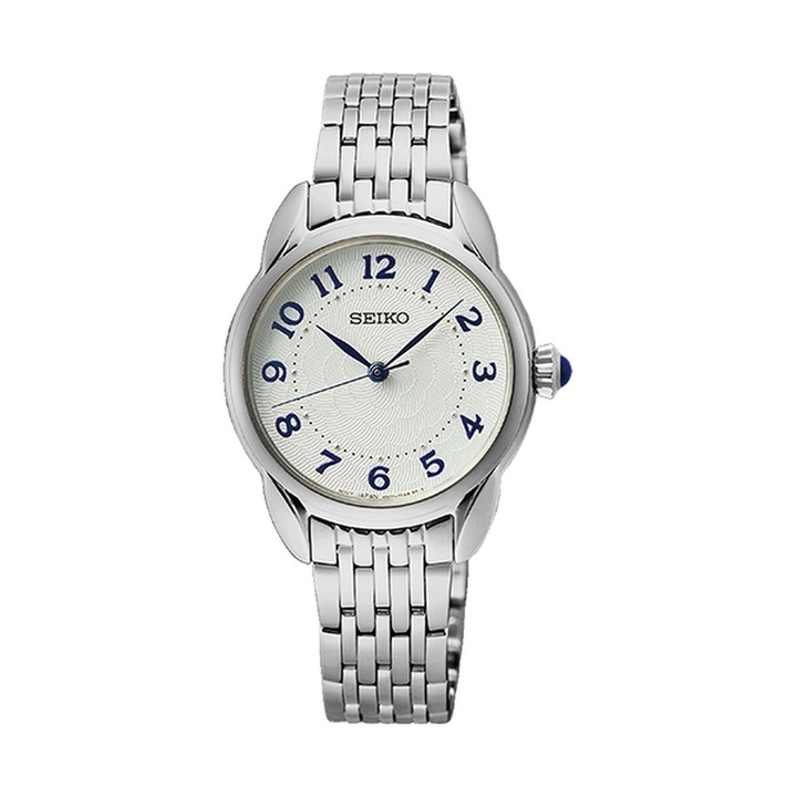 Ceas dama, Seiko SUR561P1, argintiu, bratara inox, mecanism quartz