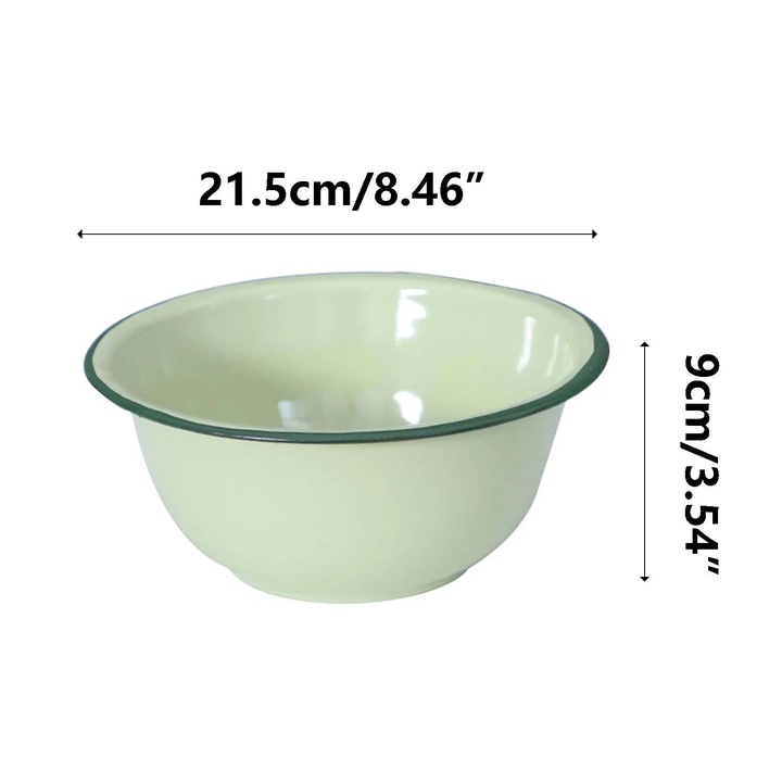 Bol ceramica emailata YANYXR verde 21.5x9cm 1.95L