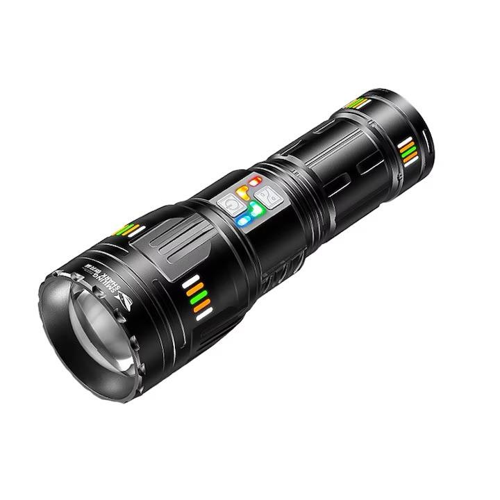 Lanterna Profesionala Cu Led Liquid Laser 35000 Lumeni/ 380W - Incarcare USB-C / Raza de 1500Metri