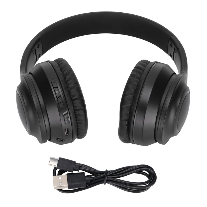 Összecsukható, fejre szerelhető, vezeték nélküli, Bluetooth fejhallgató zajszűréssel és AUX audio interfésszel