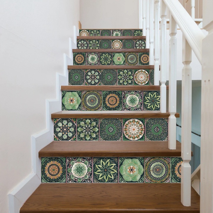 Set 24 stickere decorative autoadezive, PVC, impermeabile, 10x10cm, pentru bucatarie si baie