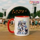 Cana cu formatia/trupa stray kids 3, Cri-Flo, Ceramica, 330ml, Maner si interior Rosu