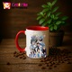 Cana cu formatia/trupa stray kids 3, Cri-Flo, Ceramica, 330ml, Maner si interior Rosu