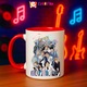Cana cu formatia/trupa stray kids 3, Cri-Flo, Ceramica, 330ml, Maner si interior Rosu