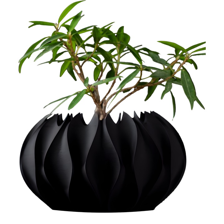 Ghiveci de flori 3d Roundflower Roundflower rotund 15 x 9 cm, Culoare Antracit