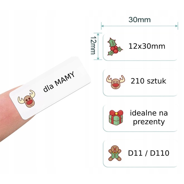 Etichete autoadezive albe 12x30mm, 210 bucati, pentru imprimare inkjet/laser, autocolante premium, personalizabile, rezistente, ideale colete, produse, adresare, organizare, set multifunctional cu imprimare colorata