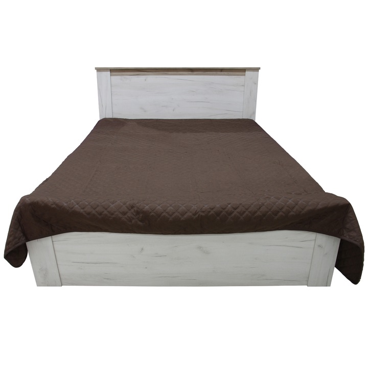 Cuvertura pat Caressa GS2016-A, poliester, maro, 180 x 240 cm