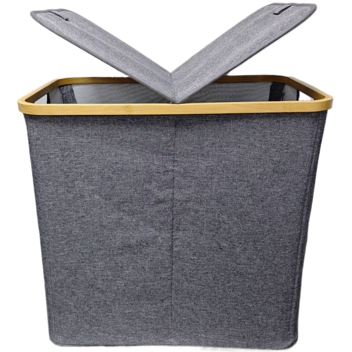 Cos de rufe Caressa SJ066, panza, gri inchis, 54 x 33 x 50 cm, 86 L