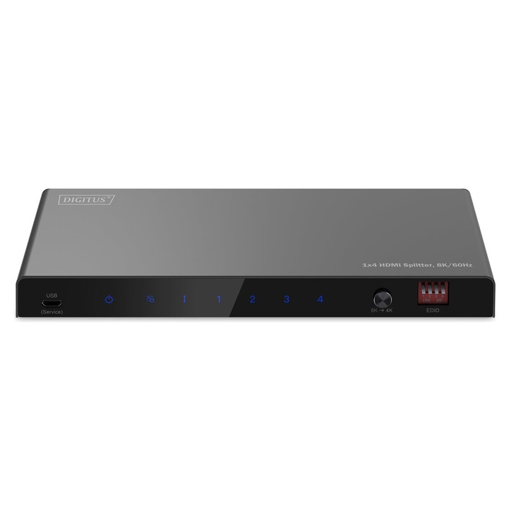 Разклонител HDMI 8K, Digitus, 1x4, черен