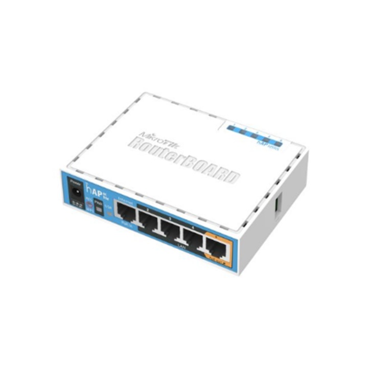 Access point, MikroTik hAP ac lite, 802.11ac, 867 Mbit/s, 5 porturi Ethernet, PoE in/out