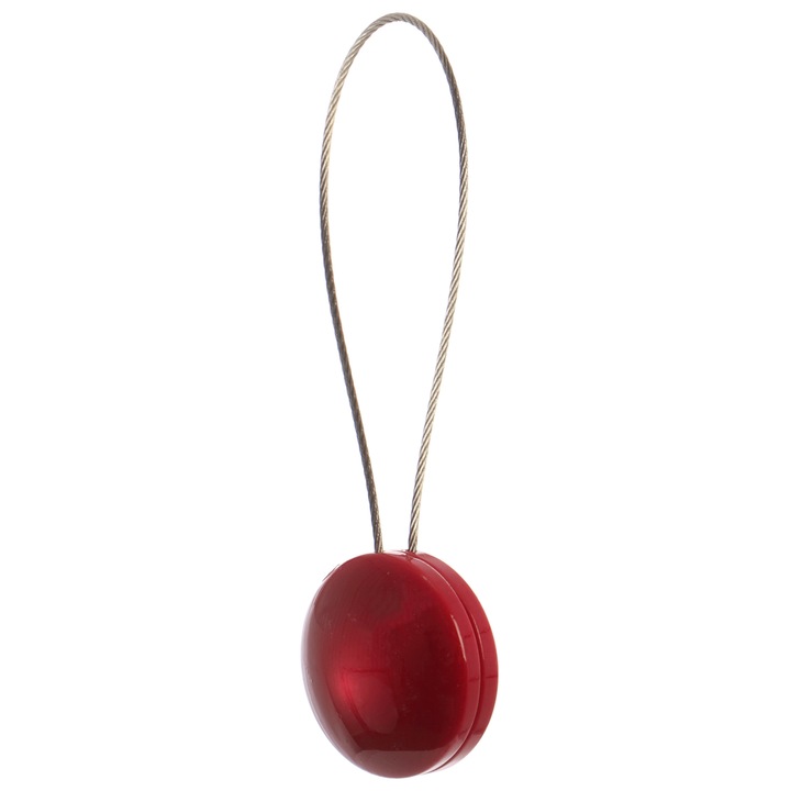Snur magnetic pentru perdea, Mendola Interior, Rasina, Forma rotunda, 4x1cm, Rosu