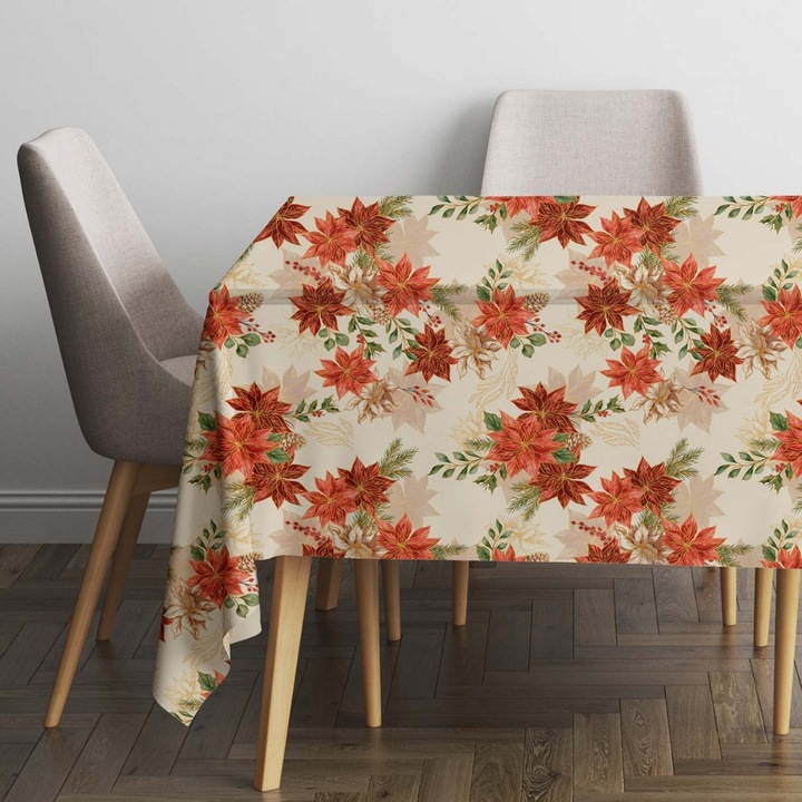 Fata de masa Craciun Atria Craciunita, poliester, multicolor, 140 x 140 cm