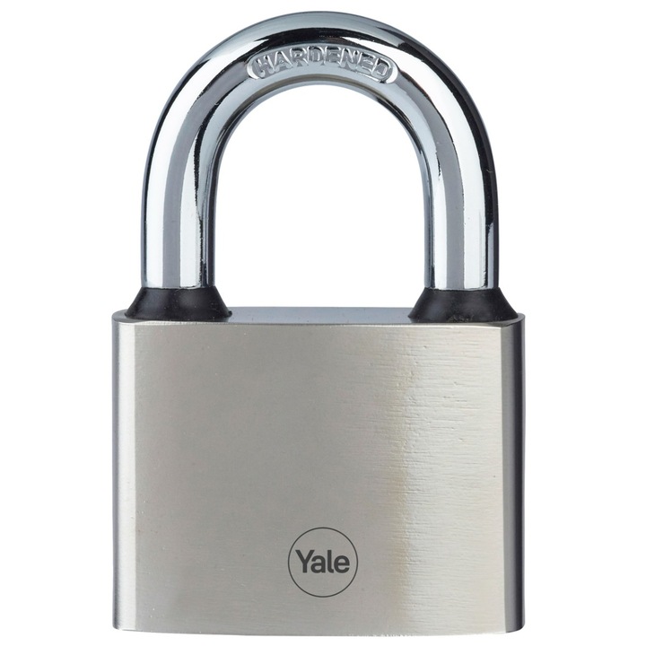 Lacat cu cheie Yale Y112/60/132/1, otel, rezistent la umiditate, argintiu, 60 mm