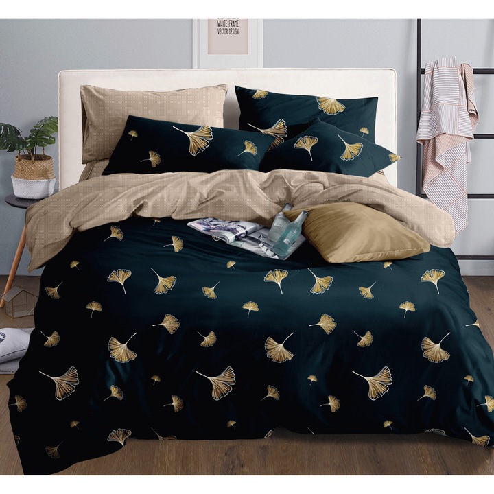 Lenjerie de pat Caressa 75A2268 121, 2 persoane, microfibra, multicolor, 4 piese