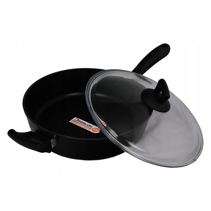 Tigaie traditionala 28 cm non-stick, greutate redusa, rezistenta la deformare, culoare neagra