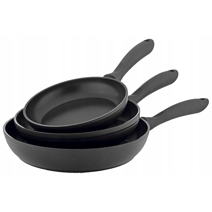 Комплект тигани SALTO 20 24 28 см, 3 слоя, черен