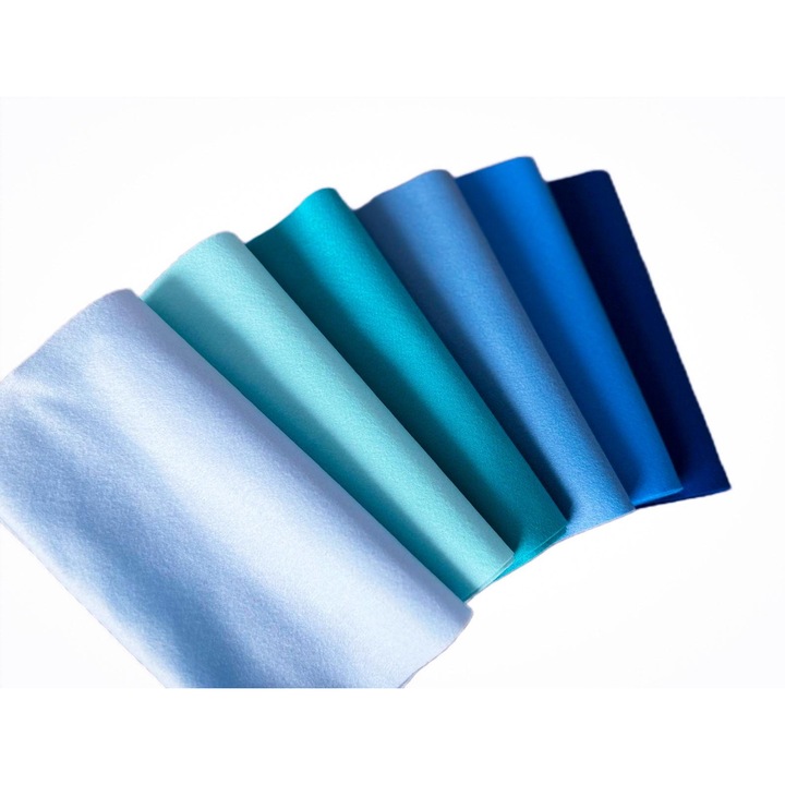 Fetru moale 1mm mix set 6 buc/25*55cm, albastru