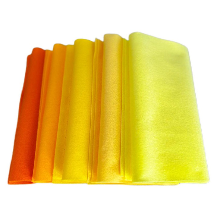 Fetru moale 1mm mix set 5 buc/25*55cm, galben
