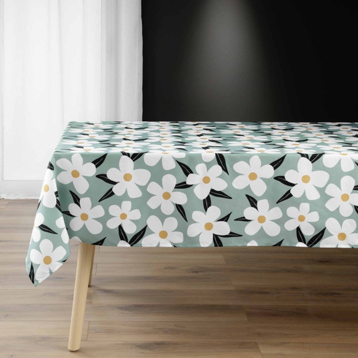 Poliészter asztalterítő, DARCY virág mintával, 140 x 240 cm
