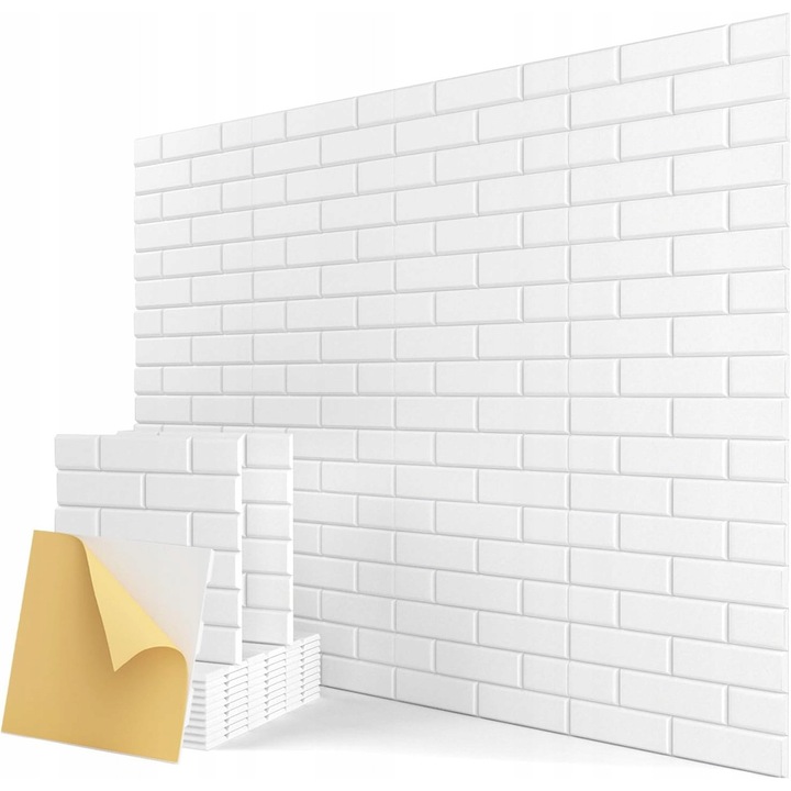 Panouri acustice autoadezive, Luka, 12 bucati, 30x30x1cm, alb, izolare fonica