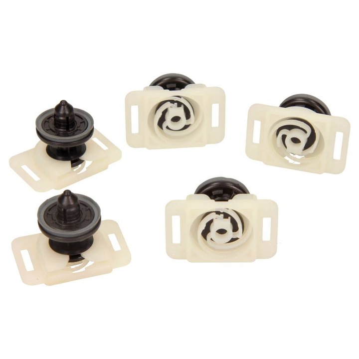 Set 5 cleme auto pentru tapiterie, Romix, pentru VW Caddy 04-, EOS, Golf V VI, Jetta 05-10, Passat B6, Polo 01-09