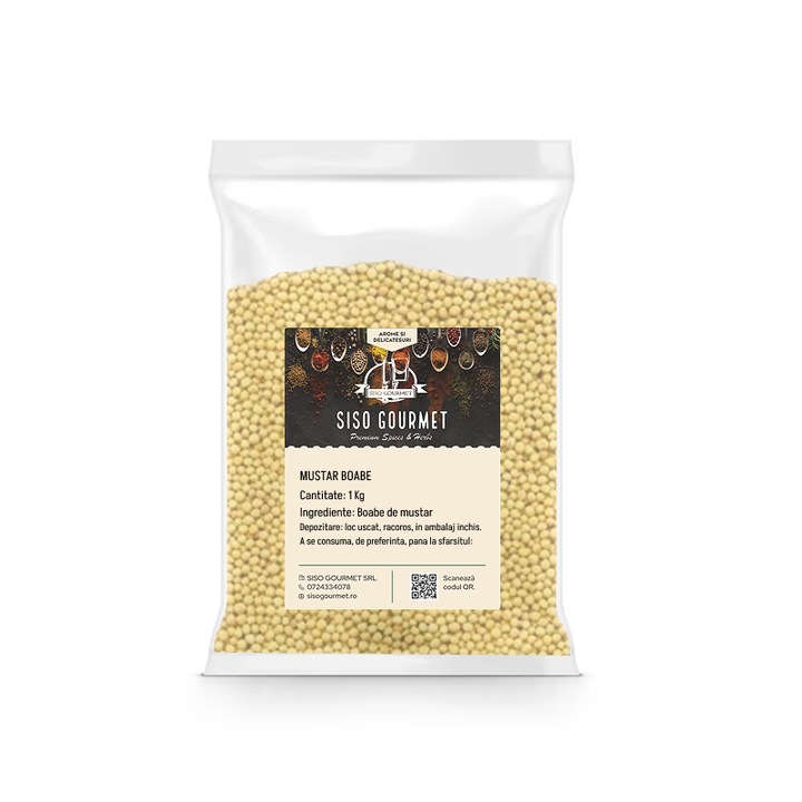 Mustar boabe, 1 kg, Siso Gourmet