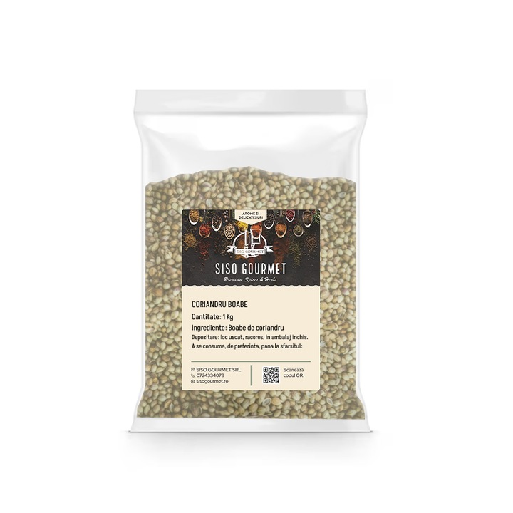 Coriandru boabe, 1 kg, Siso Gourmet