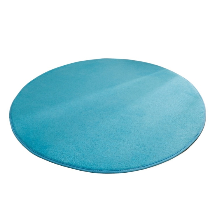 Covor Ronyes, diametru 120 cm, poliester, albastru, suport antiderapant