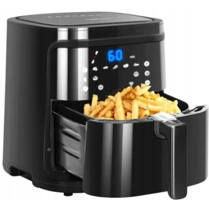Aigostar 7 literes olajmentes fritőz 1900 W, LED érintőképernyős vezérlés, 7 főzési program