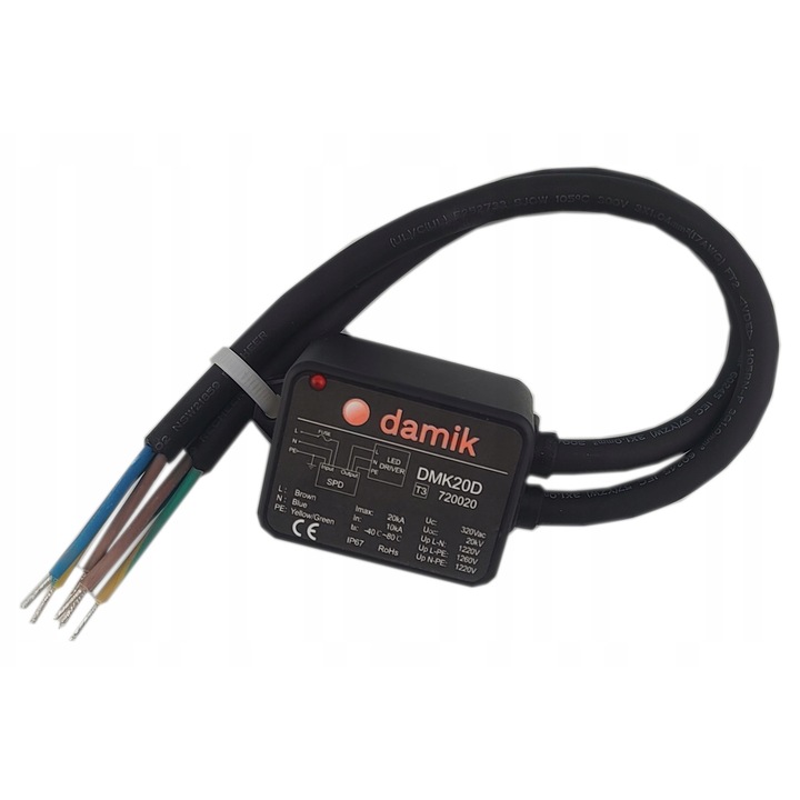 Защита от пренапрежение DMK20D, 20kV, IP67, 100-300V, 10x10x10см