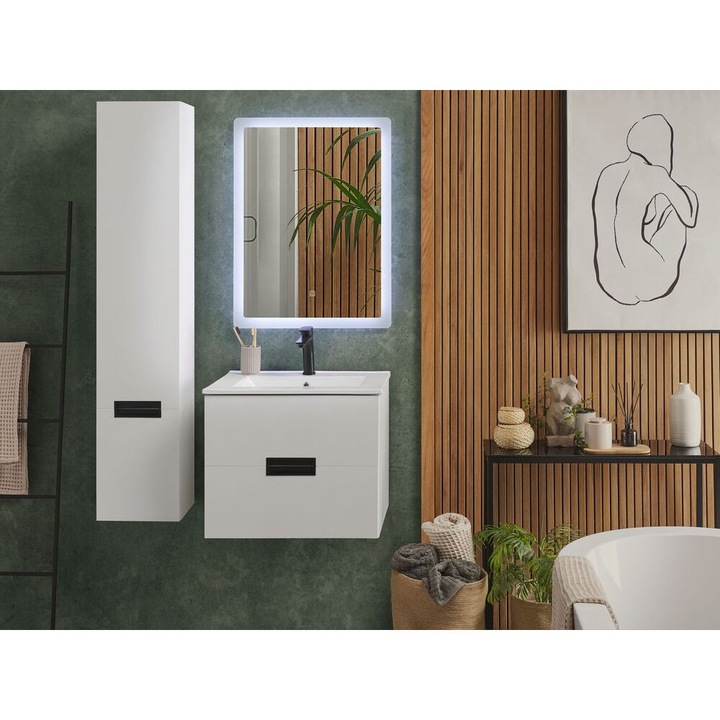 Set de mobilier pentru baie Tudela Alb