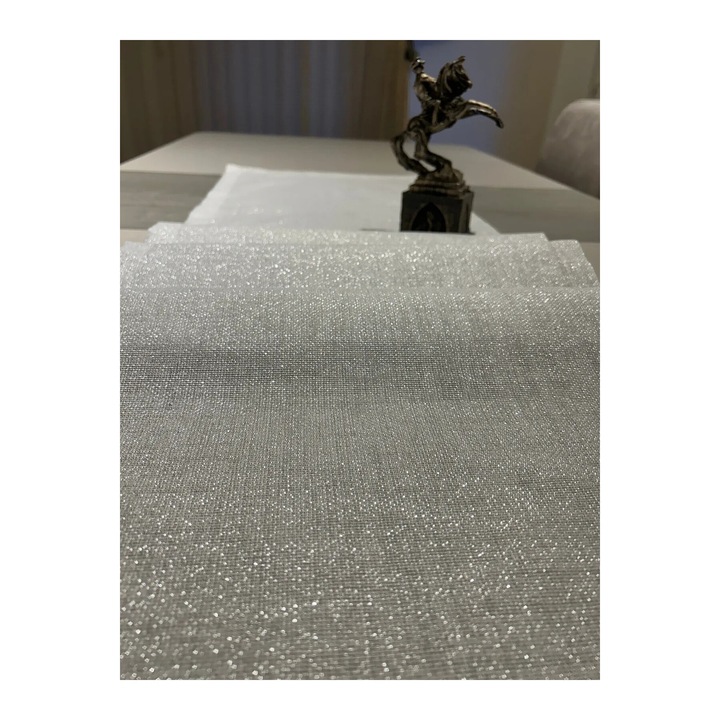 Napron, Zeren Home, Poliester/In, 40x160cm, Argintiu
