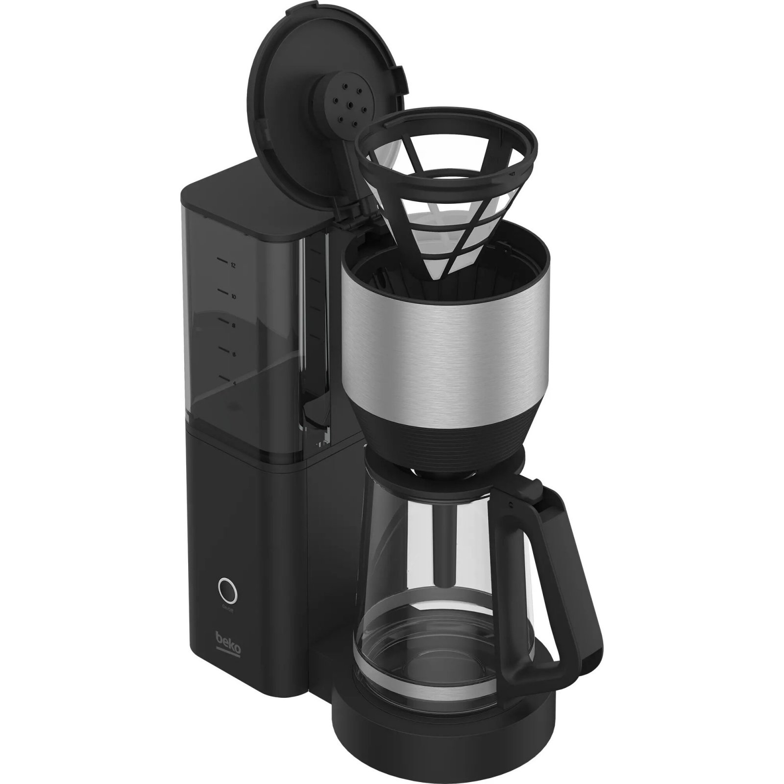 Cafetiere Beko, CFM7353I, 1000W, 1,25L, sticla, functie DripStop, argintie