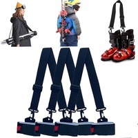 Set 3 Curele pentru Transport Placa Snowboard, Skateboard, Trepied, Ski, Neopren, Banda de Fixare Ajustabila, amortizor Banda de banda Loop puternic, Negru