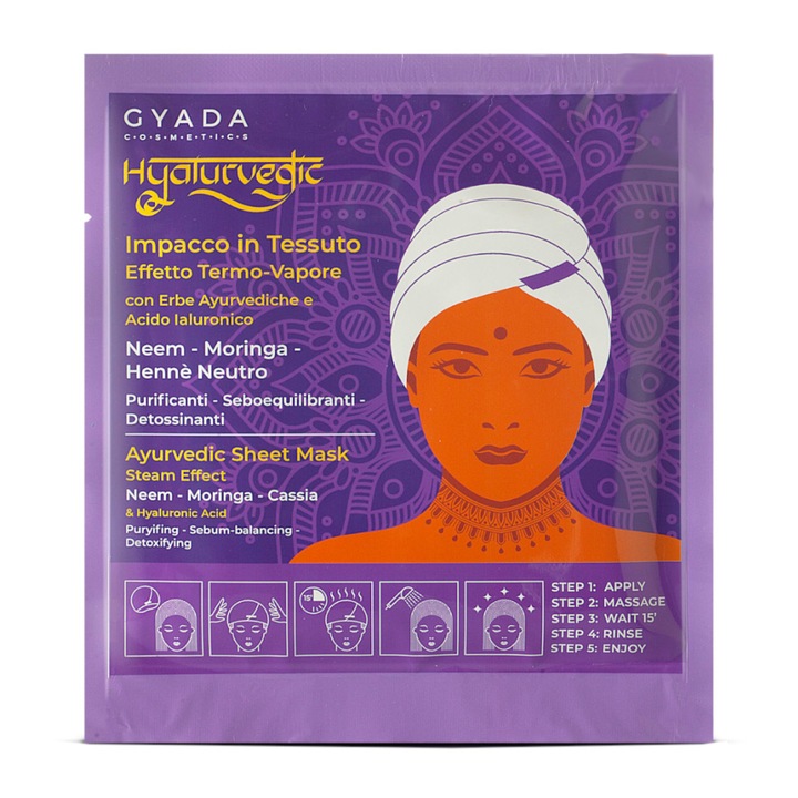 Masca de par purificatoare tip casca cu efect termic – Hyalurvedic Gyada