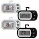 Set 4 termometru digital pentru frigider, Axroad Mall, Afisaj LCD, 3 Butoane, Cu magnet, Impermeabil si rezistent la umiditate, -20 -50°C, Pentru frigider, congelator, incaperi, ABS, 88*60*21mm, Alb/Negru
