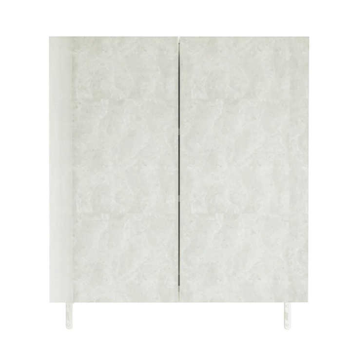 Dulap lavoar pentru baie cu oglinda deasupra lavoarului 2 usi alb modern 60/22/60cm BADU