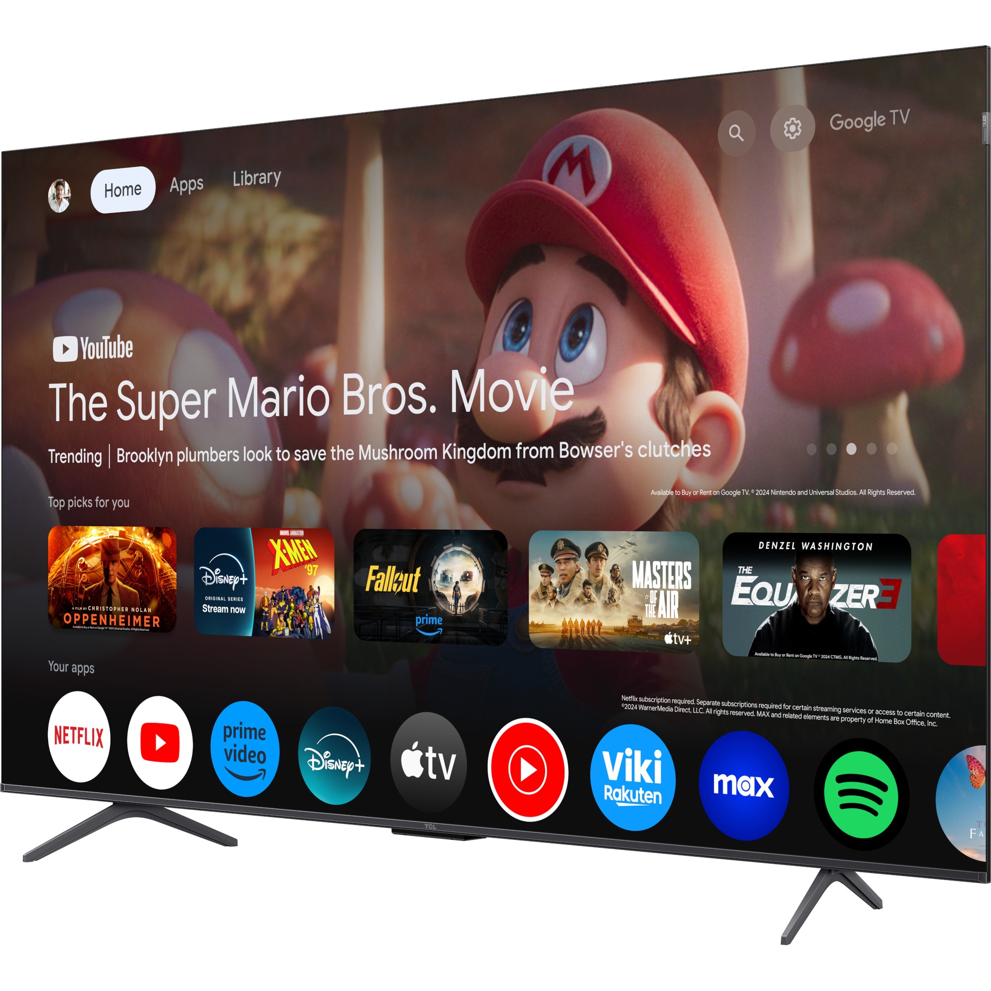Televizor Smart QLED TCL 55T8C, 139 cm, Ultra HD 4K, 100 Hz, smart Google TV, Clasa F