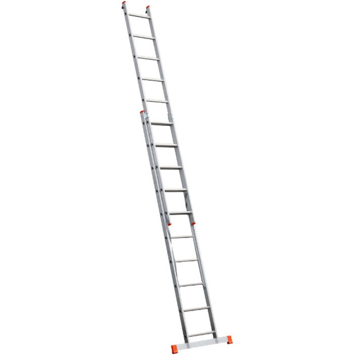 Алуминиева стълба ETS 1167 - 2 секции, 11 стъпала, обща височина 507 см