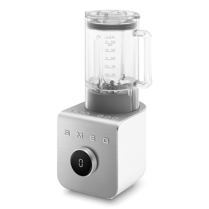 Настолен блендер Smeg BLC01WHMEU, 1400 W, 9 скорости, 22000 об/мин, 5 предварително зададени програми, 1.5 л, бял