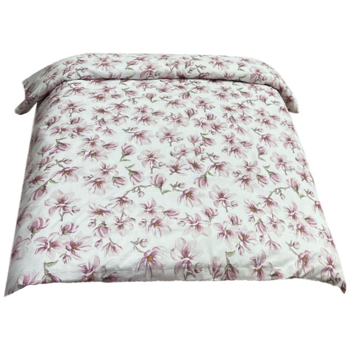Husa pilota, culoare alb/lila, din colectia "Magnolia by Liz Line", 140/210cm, din bumbac - HP140292