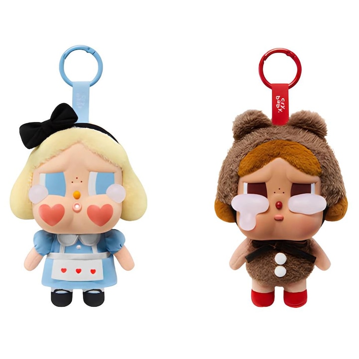 POPMART CRYBABY plüssjáték, 15cm, 2db, Kék/Barna