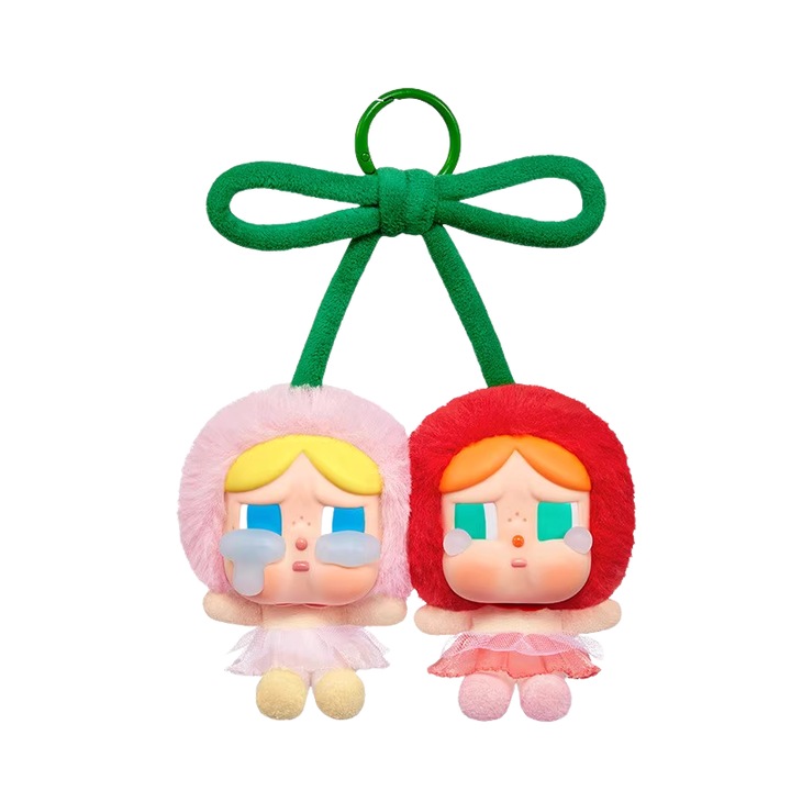 POPMART CRYBABY plüssjáték, 16cm, Rózsaszín/Piros