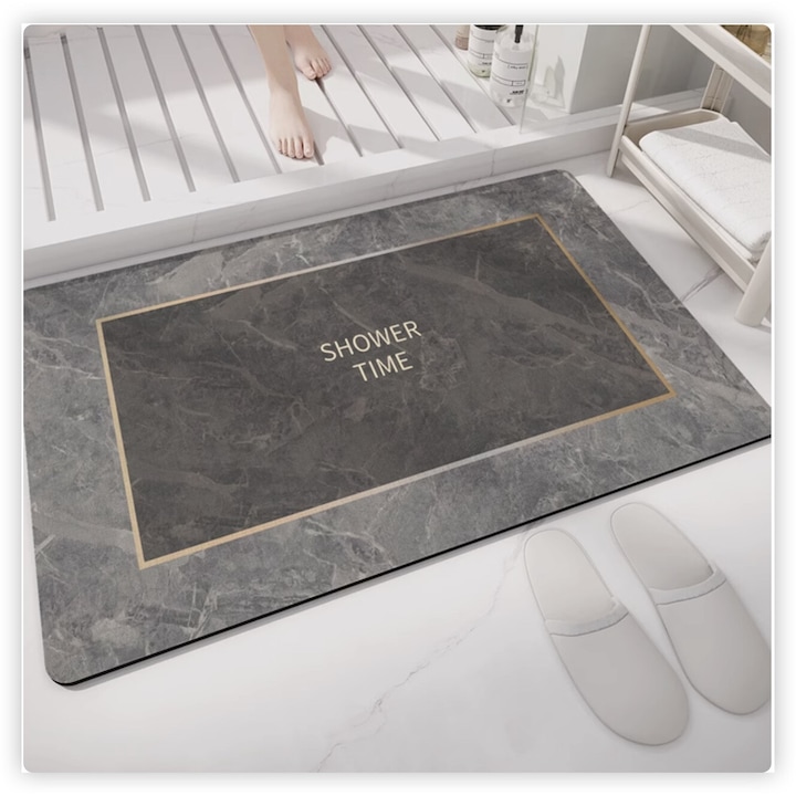Комплект килими, постелка за баня от диатомит, 50x80 см, противоплъзгащ дизайн, бързосъхнещ