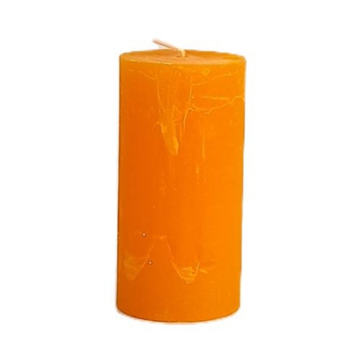 Rusztikus henger gyertya 50x100 mm, 1 darab, napsárga