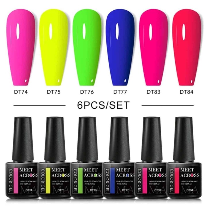 Set 6 Lacuri de Unghii cu Gel UV/LED, Colectie de Vara
