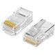 Комплект 100 x конектор + защитен маншон, RJ45, CAT5 CAT6, 8 пина 8P8C, син, Dactylion®